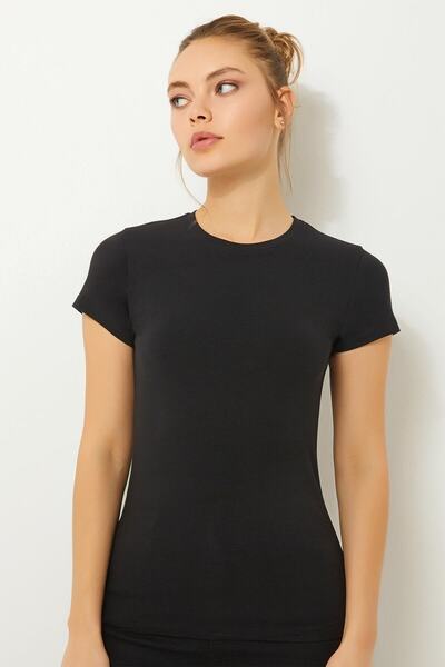 ZEY 30493 Γυναικείο μπλουζάκι με κοντό μανίκι με λαιμόκοψη