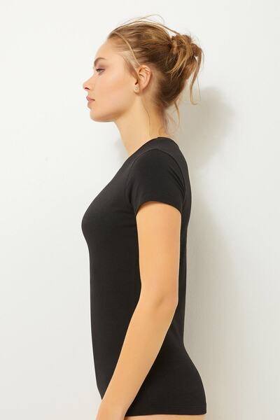 ZEY 30493 Γυναικείο μπλουζάκι με κοντό μανίκι με λαιμόκοψη