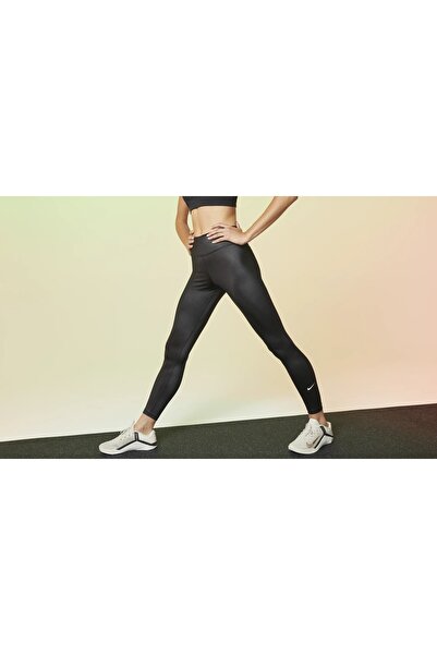 Nike One Normal Belli Siyah Parlak Kadın Spor Taytı Dd5439 010
