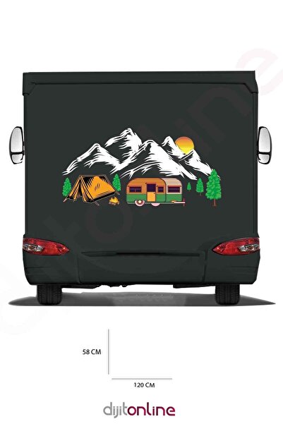Dijitonline ملصق طباعة كارافان كامب - ملصق خيمة التخييم - ملصق النار - ملصق ا...