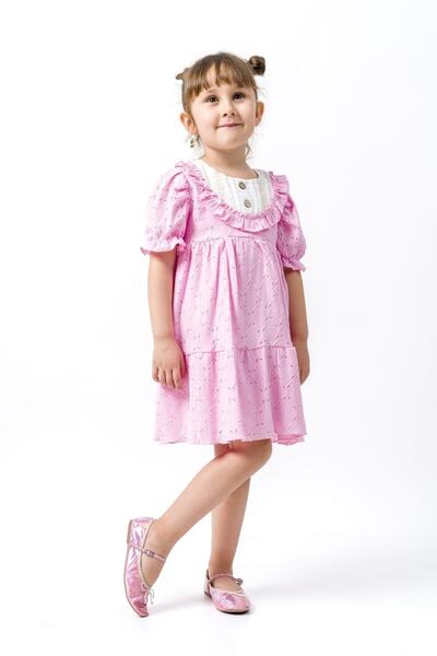 morwind Vintage Kız Çocuk Kısa Kollu Elbise