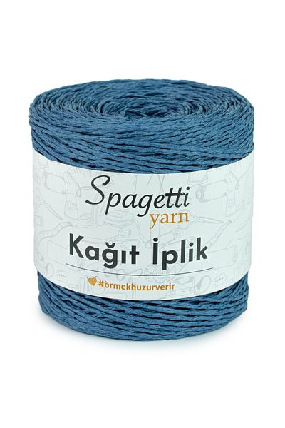 Spagettiyarn Χάρτινο σχοινί Τζιν Μπλε Πλεκτό Νήμα