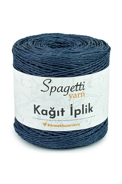 Spagettiyarn Πλεκτό νήμα χειρός από χαρτί Navy Blue