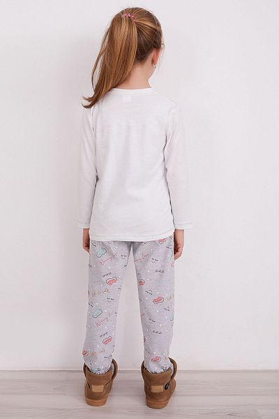 Pierre Cardin Set pijamale crem cu mâneci lungi pentru fete 8400