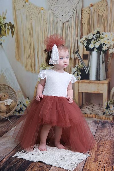 Shecco Babba Rochie de aniversare pentru fete cu tutu cu fundita si set bandana, rochie de seara pentru copii