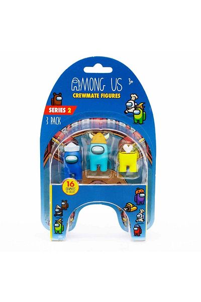 BAŞEL OYUNCAK Among Us 3-Piece Figure Pack S:2 - Navy-Blue-Yellow