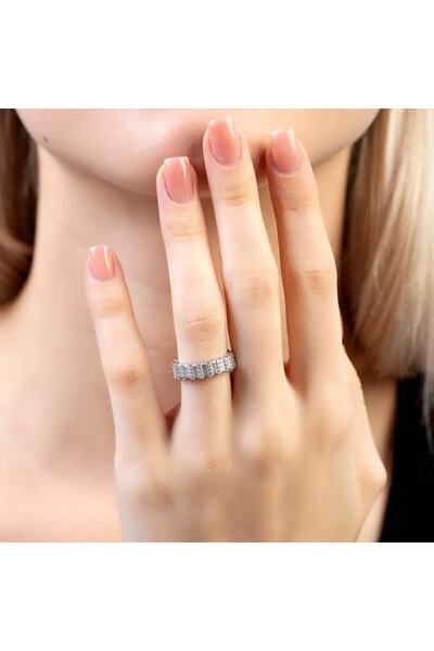 Genel Markalar Sıralı Zirkon Taşlı Silver Renk Free Size Kişiye Özel Harf/isi...