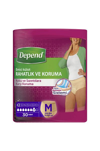 Depend Absorbent Panties Maternity Pad Women Size M 30 Pieces