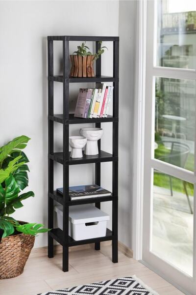 MiniHome Ombeg ديكور 6 طبقات مسطحة متعددة الأغراض منظم الحمام رف الكتب باللون...