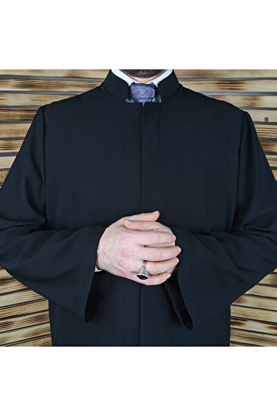 İkranur Muttaki Hakim Yaka Sade Imam Cübbesi Siyah