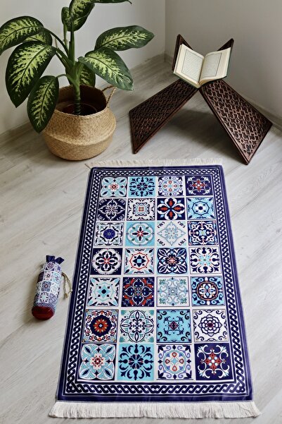 Bilenler Husă practică și portabilă cu textura de mătase Covoraș de rugăciune...