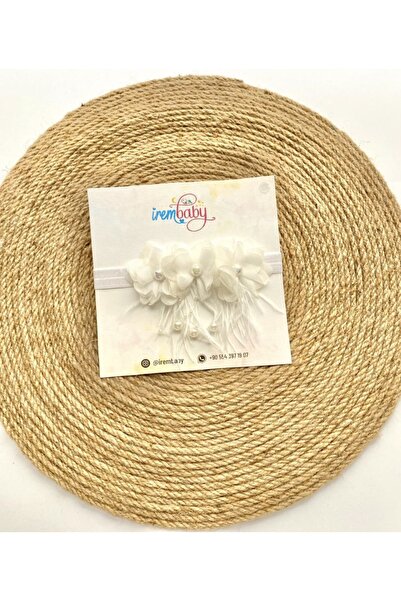 irembaby Bebek Lohusa Seti Beyaz Çiçekli Incili Lohusa Bebek Saç Bandı