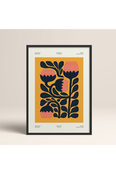 HOMEPACK Crna slika u drvenom okviru, uokviren poster, umetnički moderni zidn...