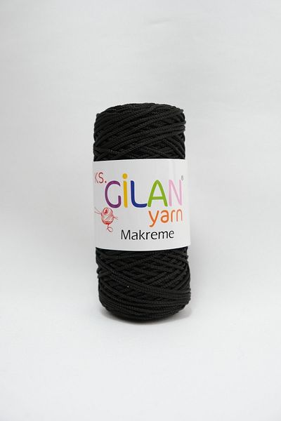KS Gilan Natura Polyester Macreme Thread 100 Gram Black No: 60 1 Piece