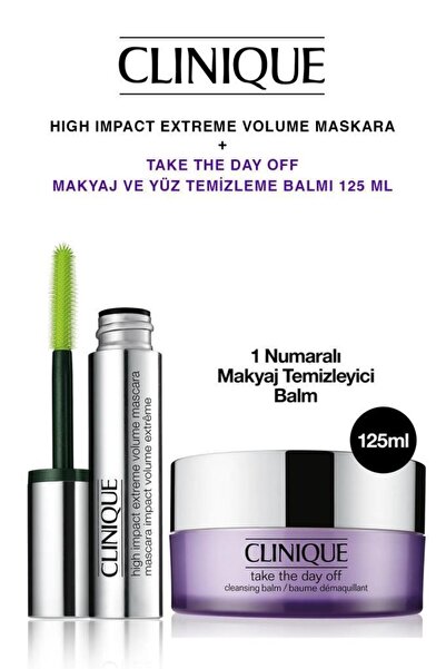 Clinique High Impact Extreme Maskara-take The Day Off Makyaj Temizleme Seti