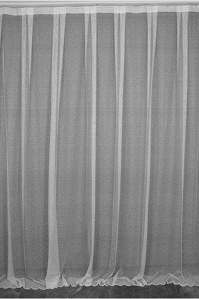 AKÇA TEKSTİL Brs Raschel Model Off White Color Single Wing Ready Planted Pleated Background Curtain 300*260 Cm