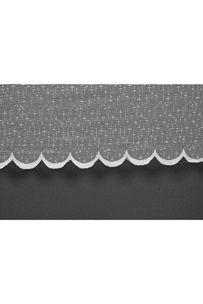 AKÇA TEKSTİL Brs Raschel Model Off White Color Single Wing Ready Planted Pleated Background Curtain 300*260 Cm