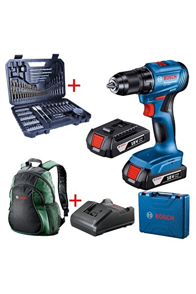 Bosch Gsr 185 Lı Darbesiz Matkap Vidalama (ÇİFT BATARYALI) , 103 Parça Uç Seti Ve Çanta