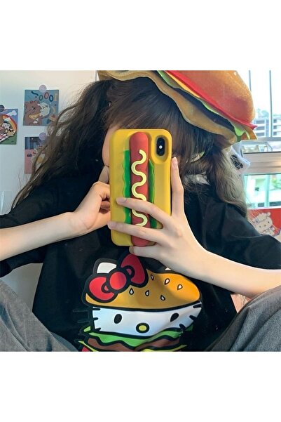 MECH BUTİK Tricou negru/alb cu imprimeu Hellokitty Hamburger