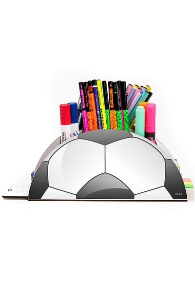 kutuTR Wooden Vip Sports Series Rainbow Ruled Desktop Pen Holder Organizer Assembled Boxed