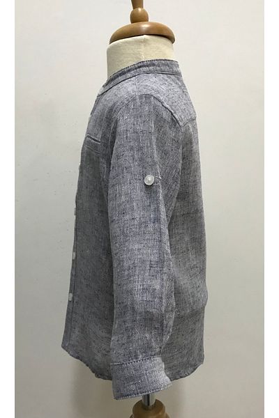 Çikoby Baby Boy Judge Collar Linen Shirt