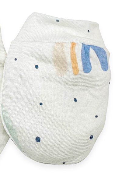 tinylamb Rainbow Organic Cotton Baby Newborn 2 Pair Gloves Set-white