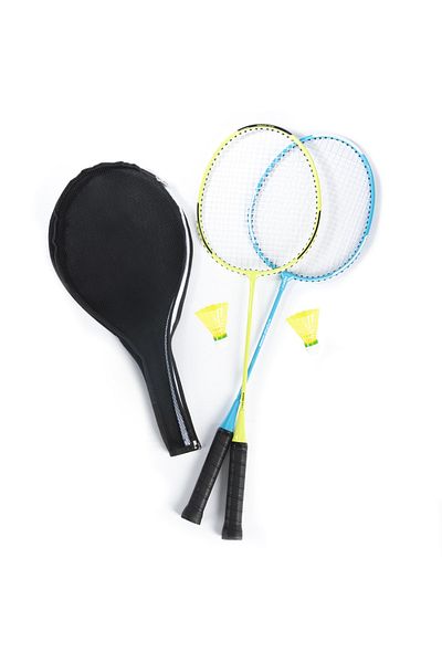 OverPazar Set Bedminton Albastru - 2 Rachete și Minge de Carcasă