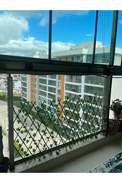DükkanGül Küçük Yapay Sarmaşık Çit 70x250 Cm, Açılır Kapanır Ahşap Akordiyon ...