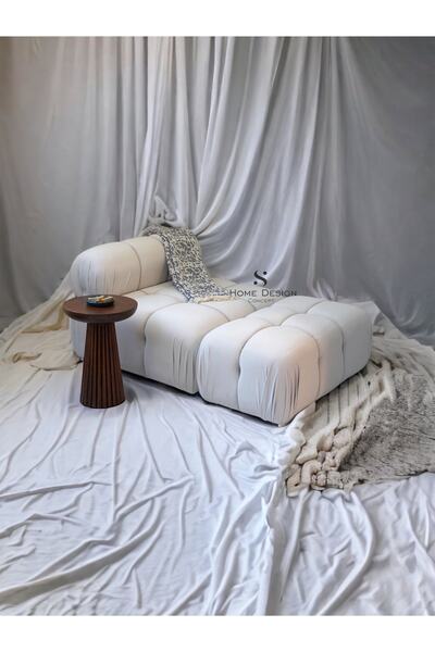 S Home Design Concept Bellini Berjer Puf Seti, Babyface, Kırık Beyaz