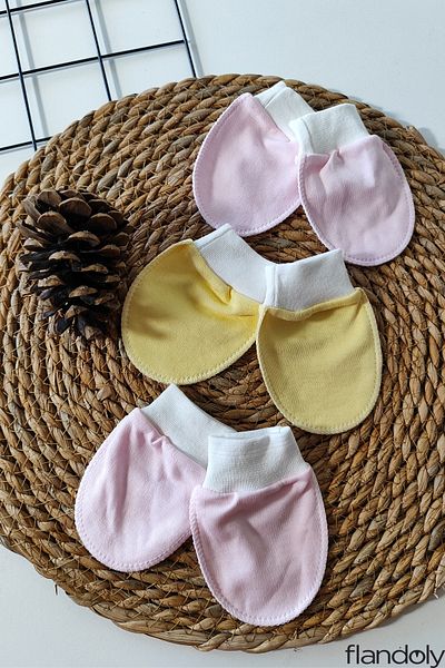 flandoly 3 Pairs Baby Girl Newborn Baby Gloves