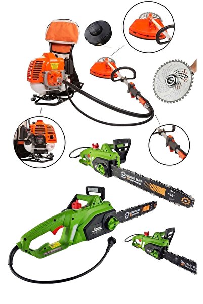Germany Steel 2'li Set 7.9 Hp Sırttan Çim Biçme Ot Biçme Makine Ve 4800w Elek...