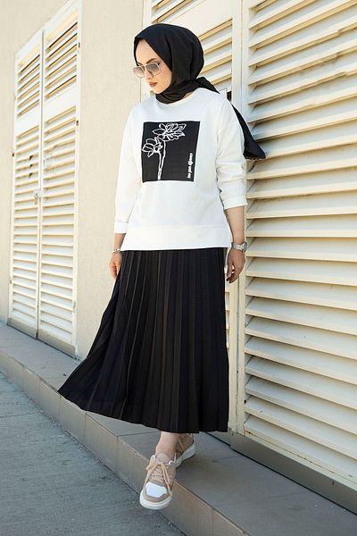 GÖKÇE CLOTHİNG Women's Pleated Skirt Set