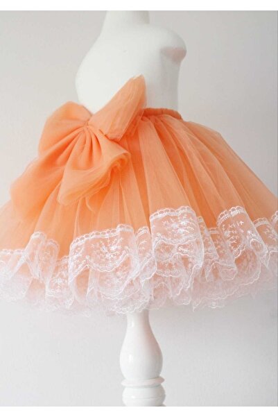 punicha تنورة توتو من الدانتيل للفتيات - تنورة السلمون للمناسبات الخاصة