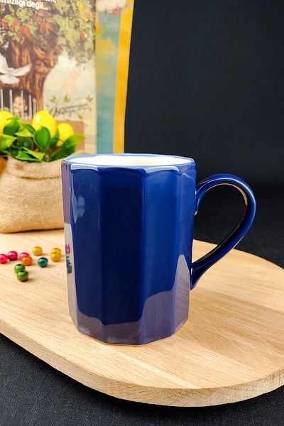 Digithome Octagon Porcelain Mug 250 ml Blue - Tl4028186 C320.003