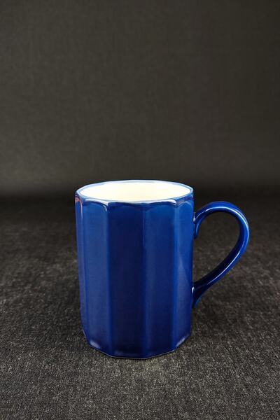 Digithome Octagon Porselen Kupa 250 ml Mavi - Tl4028186 C320.003