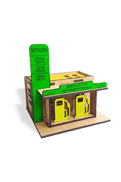 Halk Kitabevi Gas Station Wooden Model