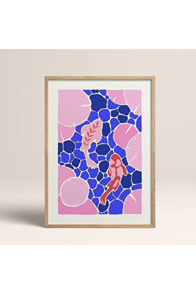 HOMEPACK Tablou cu rame din lemn natural Poster cu rame Decor artistic modern de perete (FLOWER139-WOOD-50X70)