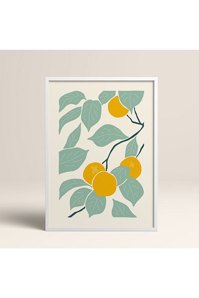 HOMEPACK Tablou cu rame din lemn alb Poster cu rame Decor artistic modern de perete (flower140-white-40x60
