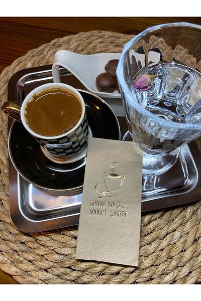 kidspartim Χρυσό επιχρυσωμένο Kraft Coffee Excuse Chat Magnificent Χαρτοπετσέτα 6x12 εκ