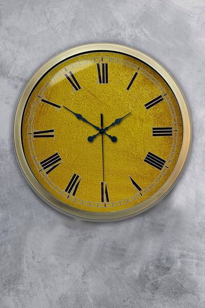 Dream Gift هدية ساعة حائط معدنية صفراء عتيقة مقاس 40 سم