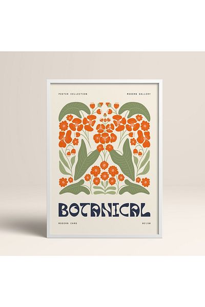HOMEPACK Tablou cu rame din lemn alb Poster cu rame Decor artistic modern de perete (FLOWER149-WHITE-30X40)