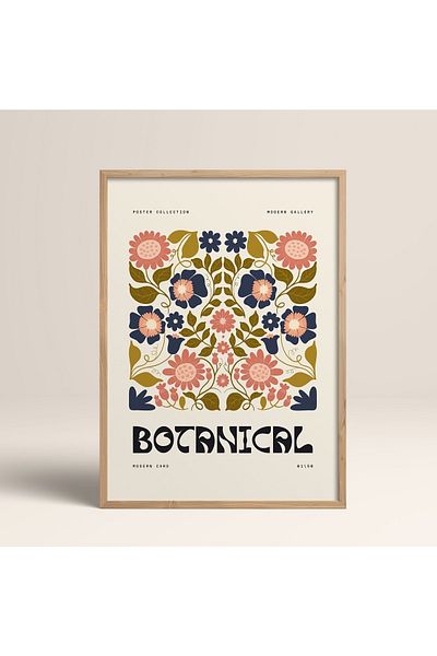 HOMEPACK Рамкирана картина от естествено дърво, рамкиран плакат, артистична модерна декорация за стена (FLOWER153-WOOD-40X60)