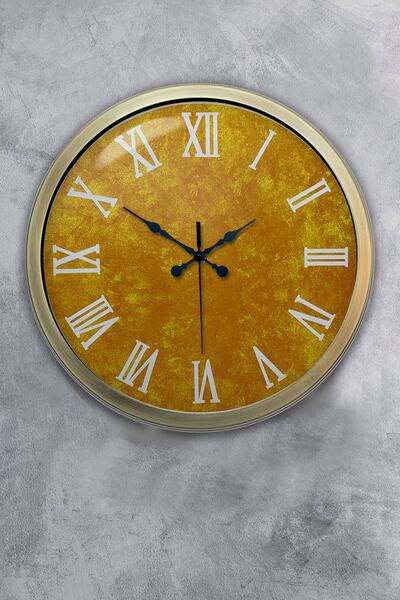 Dream Gift هدية ساعة حائط معدنية صفراء عتيقة مقاس 40 سم