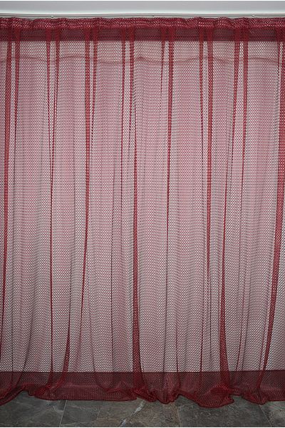 AKÇA TEKSTİL Orchid Claret Red Color Single Wing Ready Planted Pleated Background Curtain 300*260 Cm