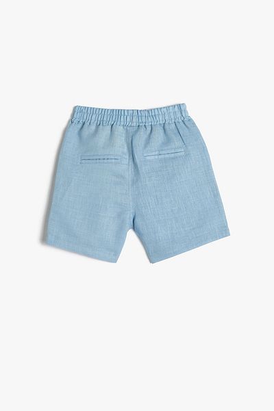 Koton Pantaloni scurți de in, cu buzunare în talie elastică pentru bebeluși 3smb40046tw