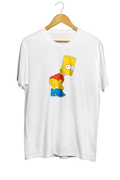 karikatürstore Bart Simpson Popo Baskılı Unisex Tişört