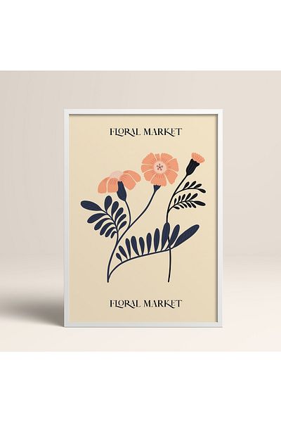 HOMEPACK Επιτραπέζιο Πλαίσιο Λευκό Ξύλινο Πλαίσιο Αφίσα Καλλιτεχνικό Μοντέρνο Διακόσμηση Τοίχων (FLOWER158-WHITE-30X40)