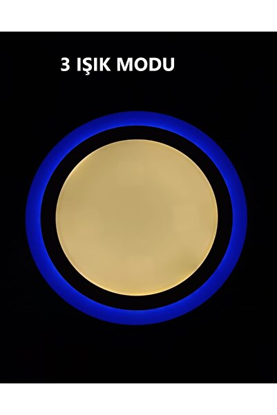 Viesteknoloji Modern Ledli Avize Tavana Sıfır Led Avize Panel Üç Renkli 24cm Çaplı Yüksek Işık Güçlü 18+6w