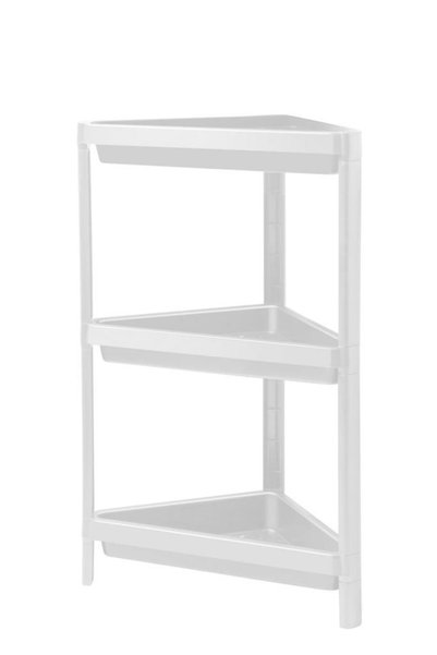 MiniHome Vesken Triangle Shelf Unit 3 Tiers Corner Bathroom Shelf Organizer White