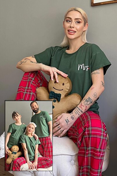 Pijamaevi Πράσινο κοντομάνικο Mrs Dear Family Pijamas - Γυναικείο Σετ